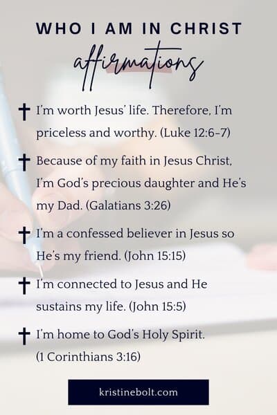 Who I am in Christ affirmations quote pin 1