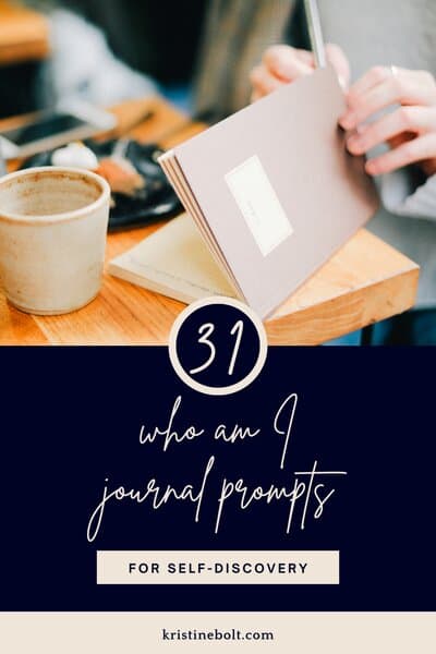 Who am I journal prompts pin image